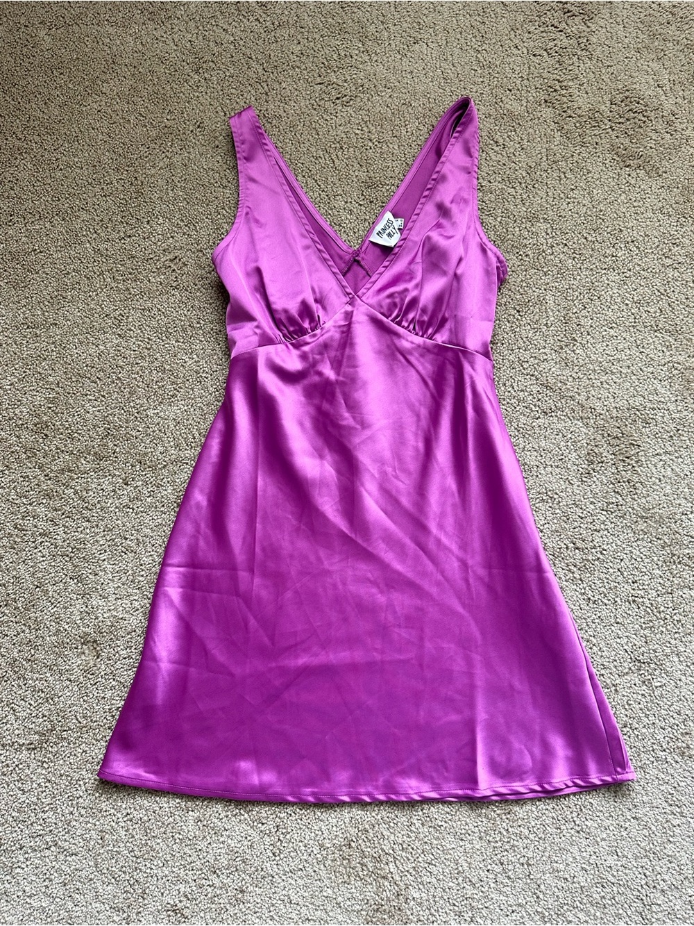 Princess Polly Fuchsia Satin Mini Slip Dress